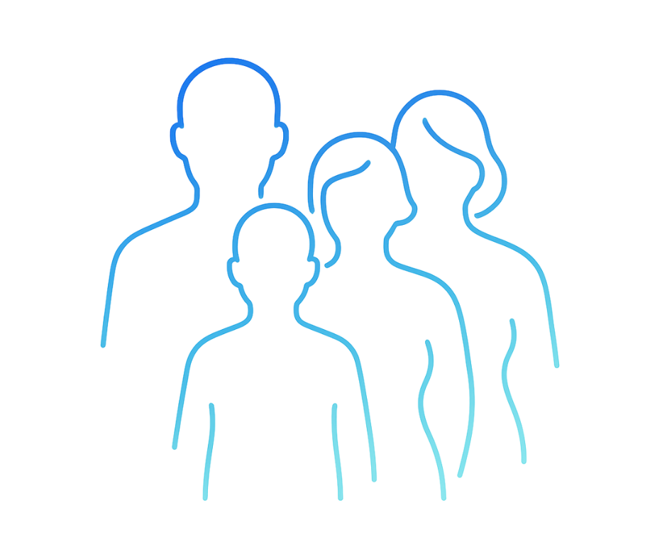 Illustration of a family symbolizing care and inclusion